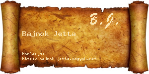 Bajnok Jetta névjegykártya